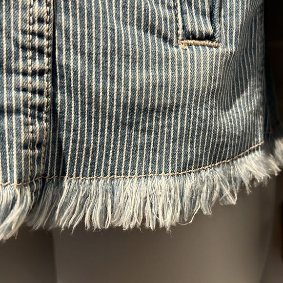 Nanette Lepore Blue/White Striped Denim Jacket Size Small - Picture 5 of 12